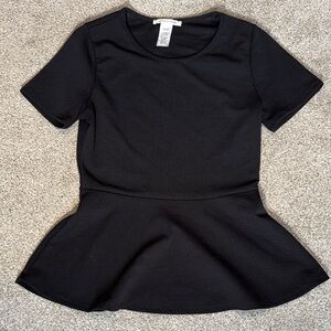 Caution To The Wind Elegant Black Peplum Blouse